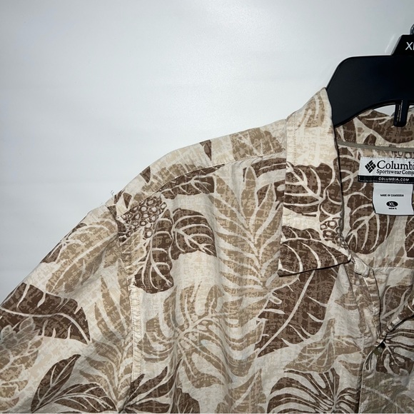 Columbia Shirt Adult Extra Large Multicolor Short Sleeve Cotton Hawaiian Mens - Picture 6 of 16